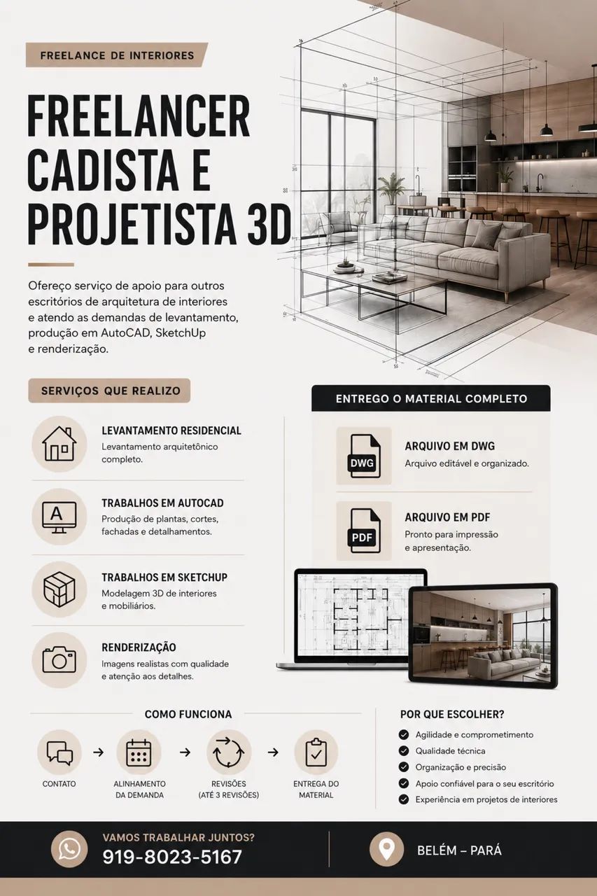 FREELANCER CADISTA E PROJETISTA 3D
