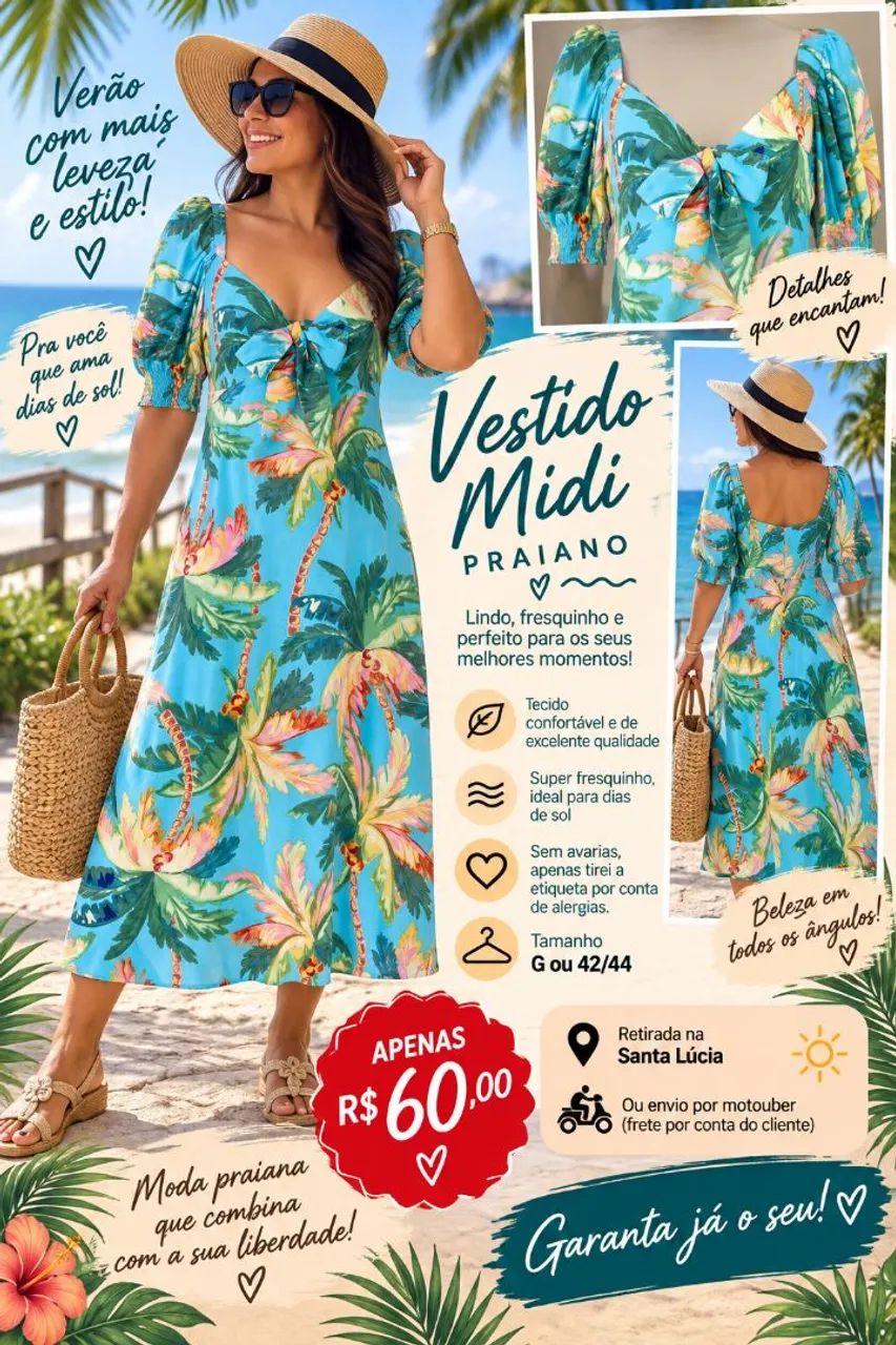 Vestido praiano tam G 42/44