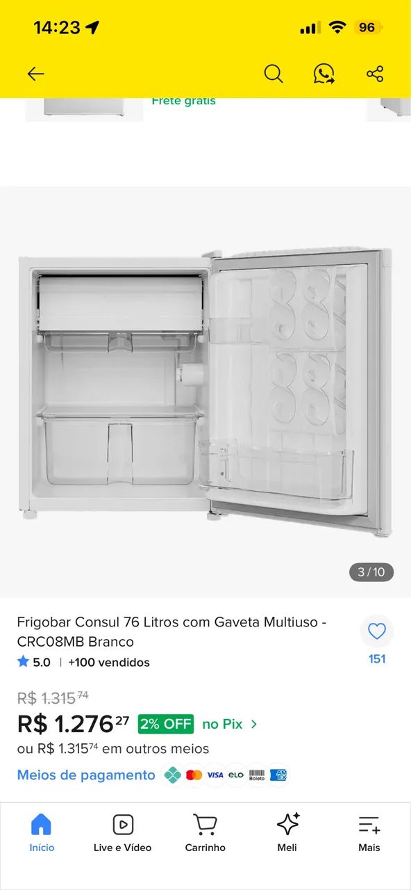 Frigobar 76 litros com gavetas multiuso - Foto 5