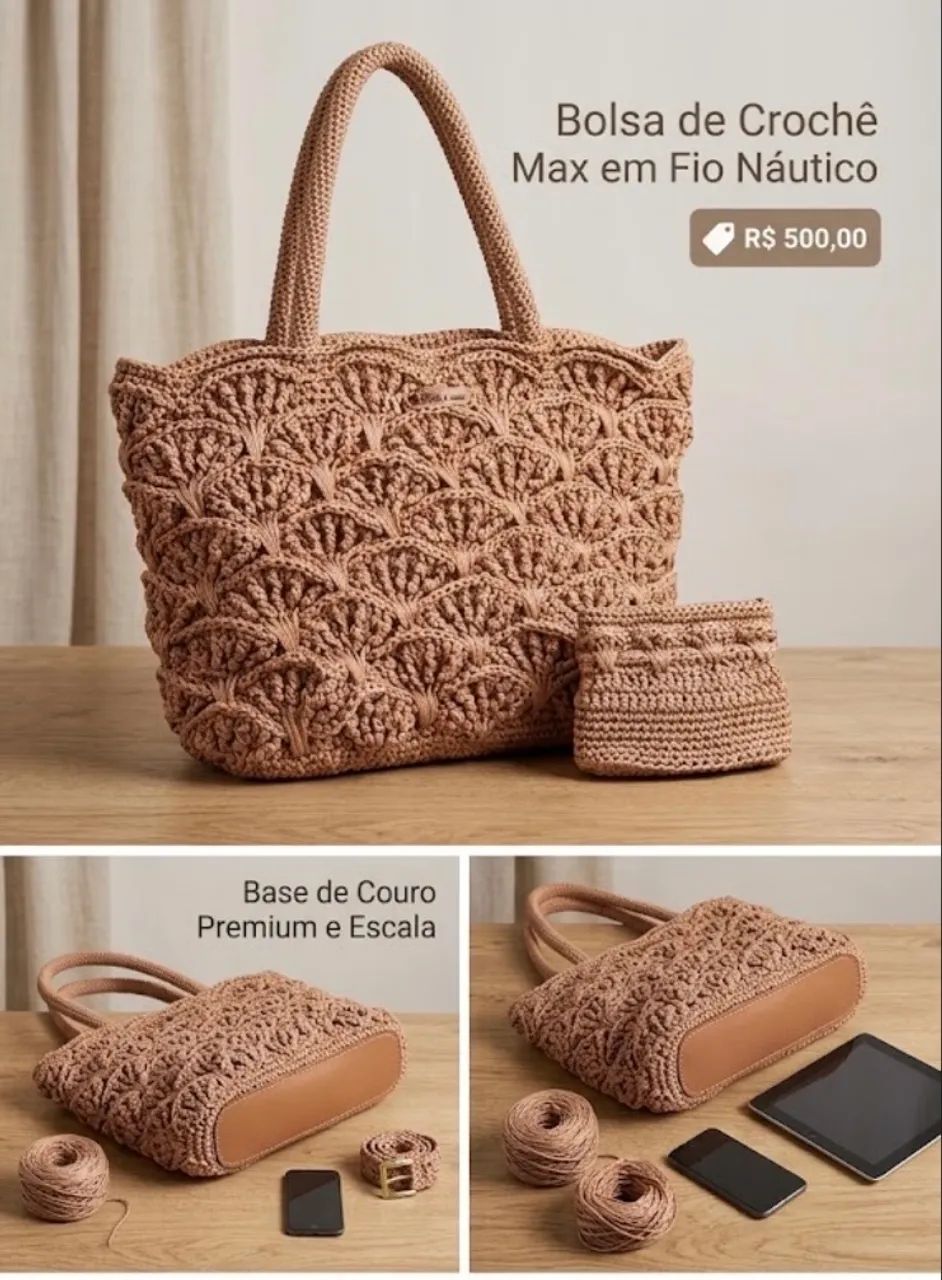     Bolsa de Crochê Elegante  - Foto 3