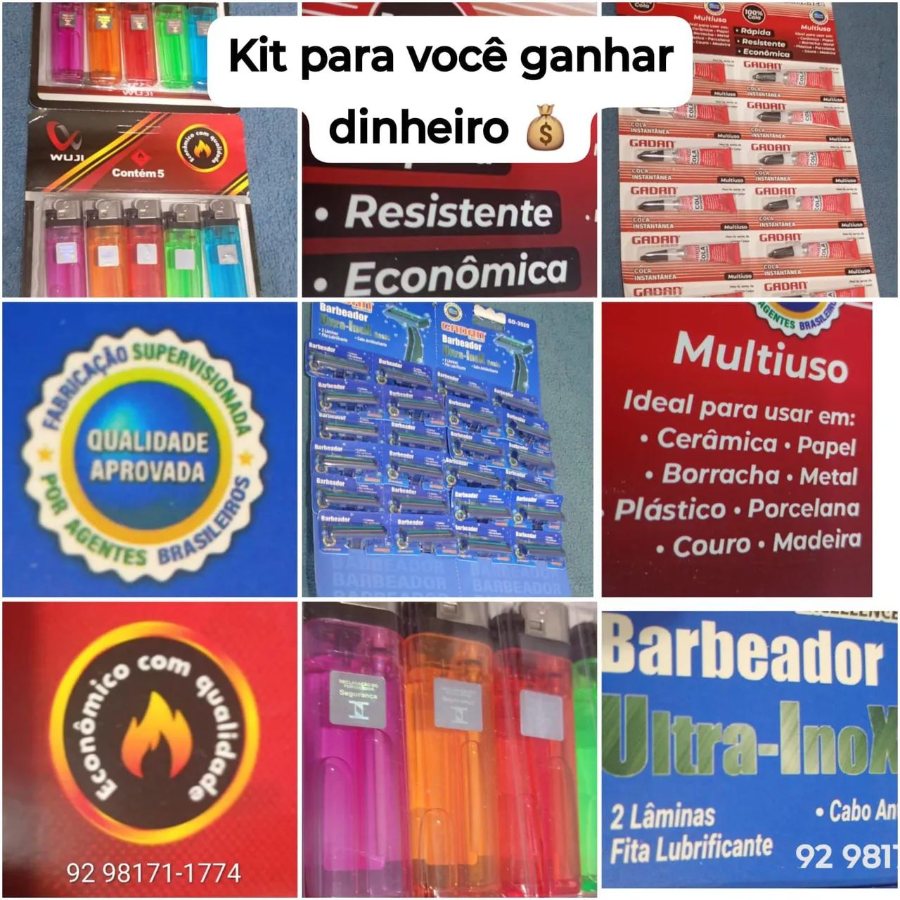 Prestobarba, Cola instantanea e Isqueiro + entrega grátis 