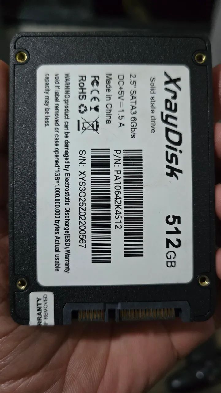 Ssd 512gb saúde 100%