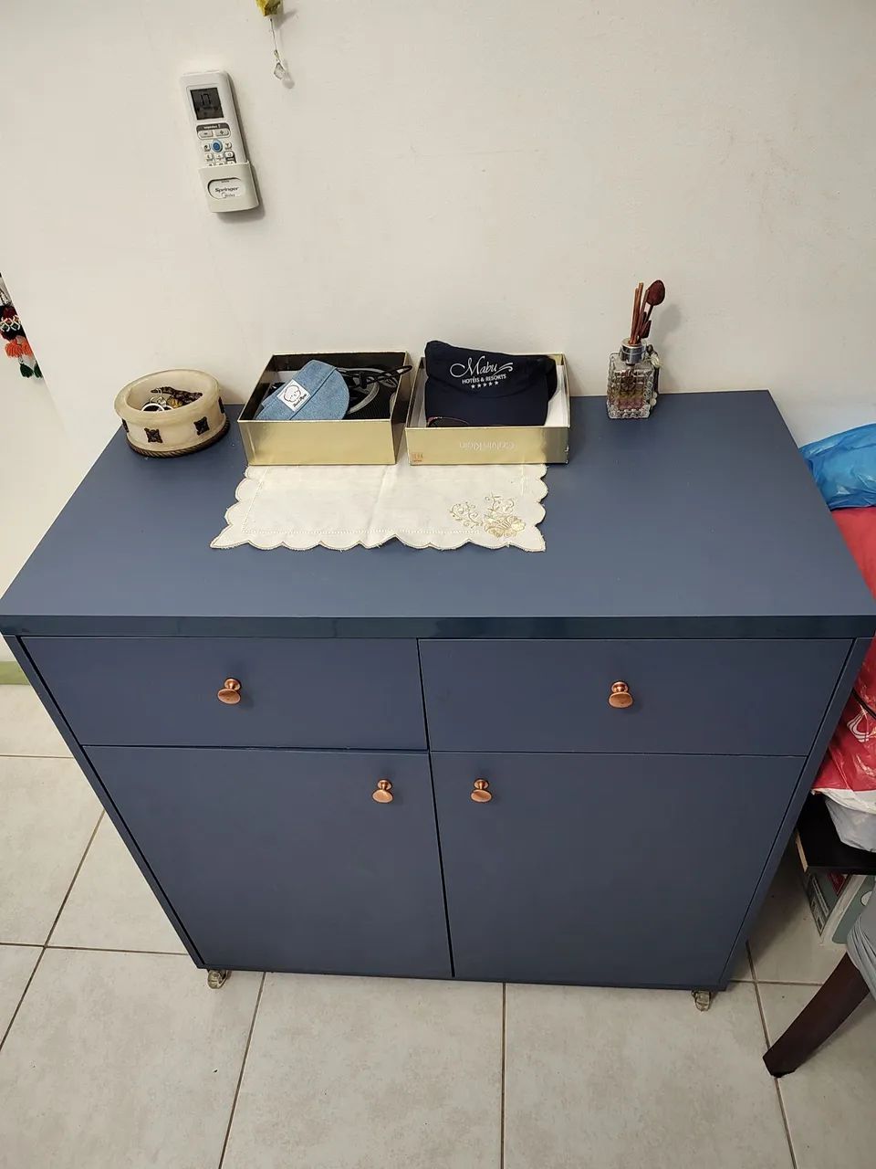 Rack azul com rodinhas  - Foto 2