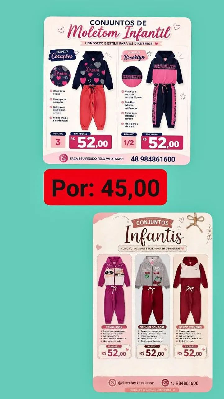 Conjuntos de moletom infantil  - Foto 2
