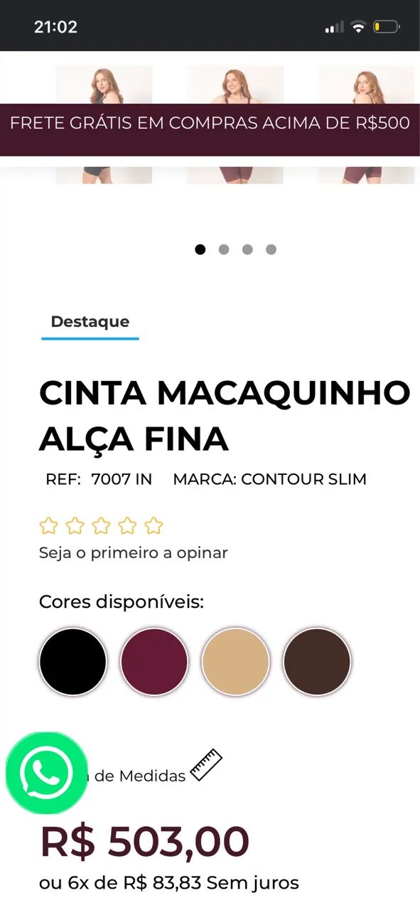 Cinta (pós abdominoplastia) Modeladora Macaquinho com alça fina - Foto 5