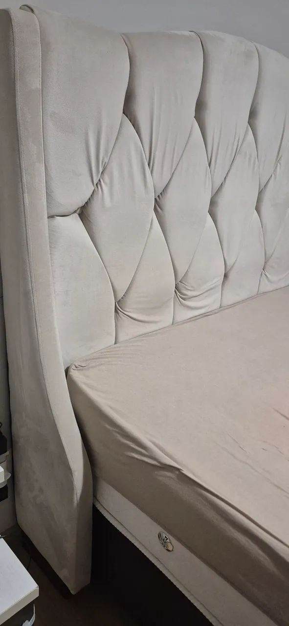 Cama casal box + cabeceira estofada - Foto 2