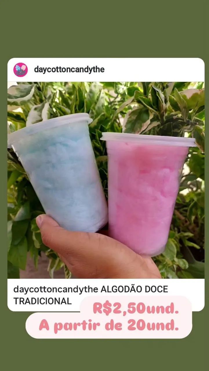 Algodão doce no copo