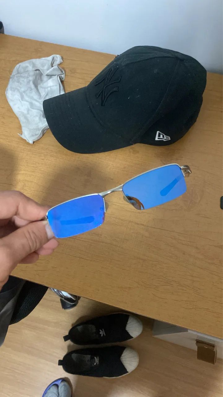Óculos de Sol Oakley Original Lente Espelhada Azul