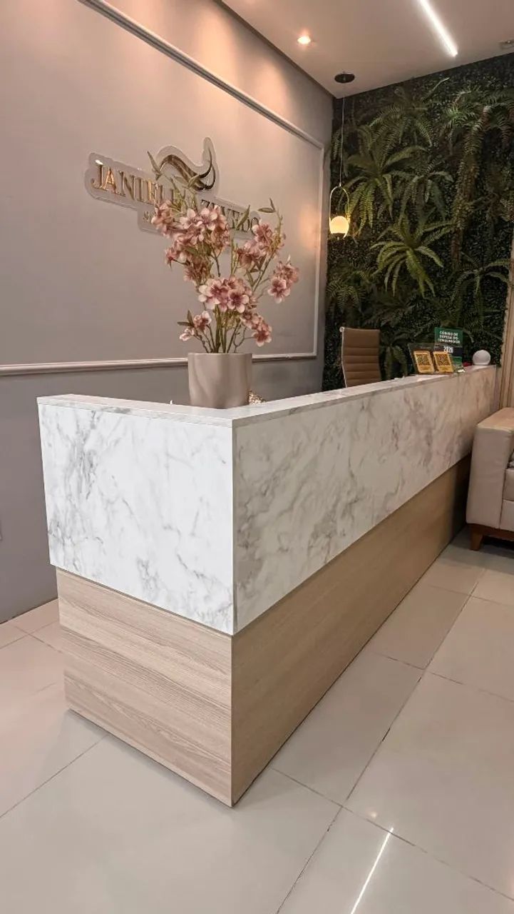 Recepção em MDF com detalhe marmorizado  - Foto 2
