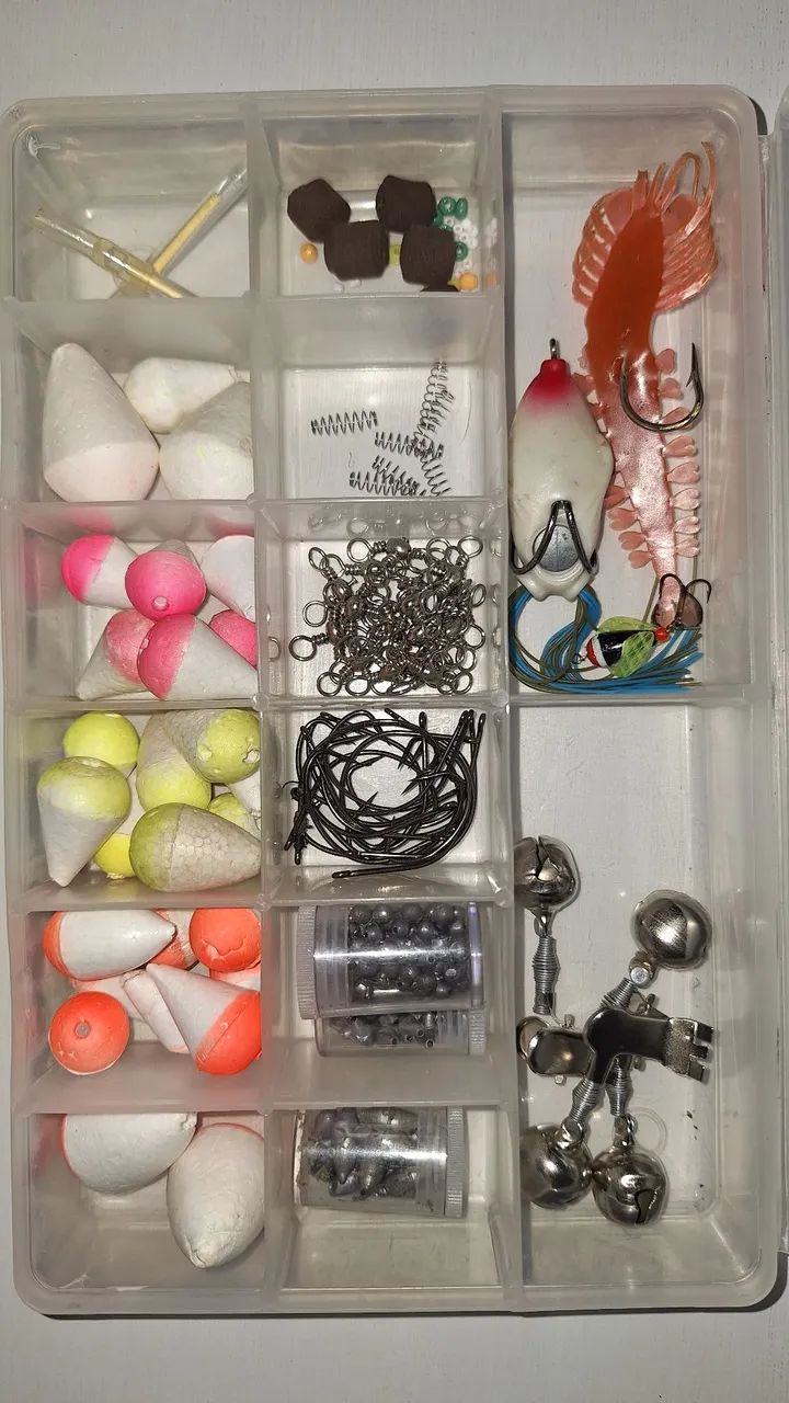 Kit Completo de Pesca + 2 Estojos Organizadores - R$ 120