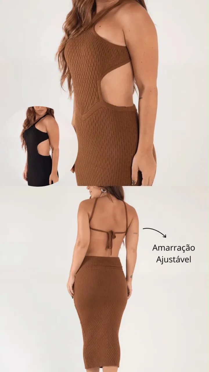 Vestido tricot longo