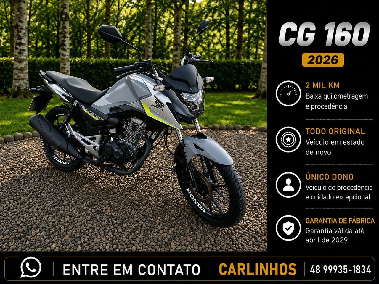 CG160 ZERADA COM 2MILKM ABAIXO DA FIPE  