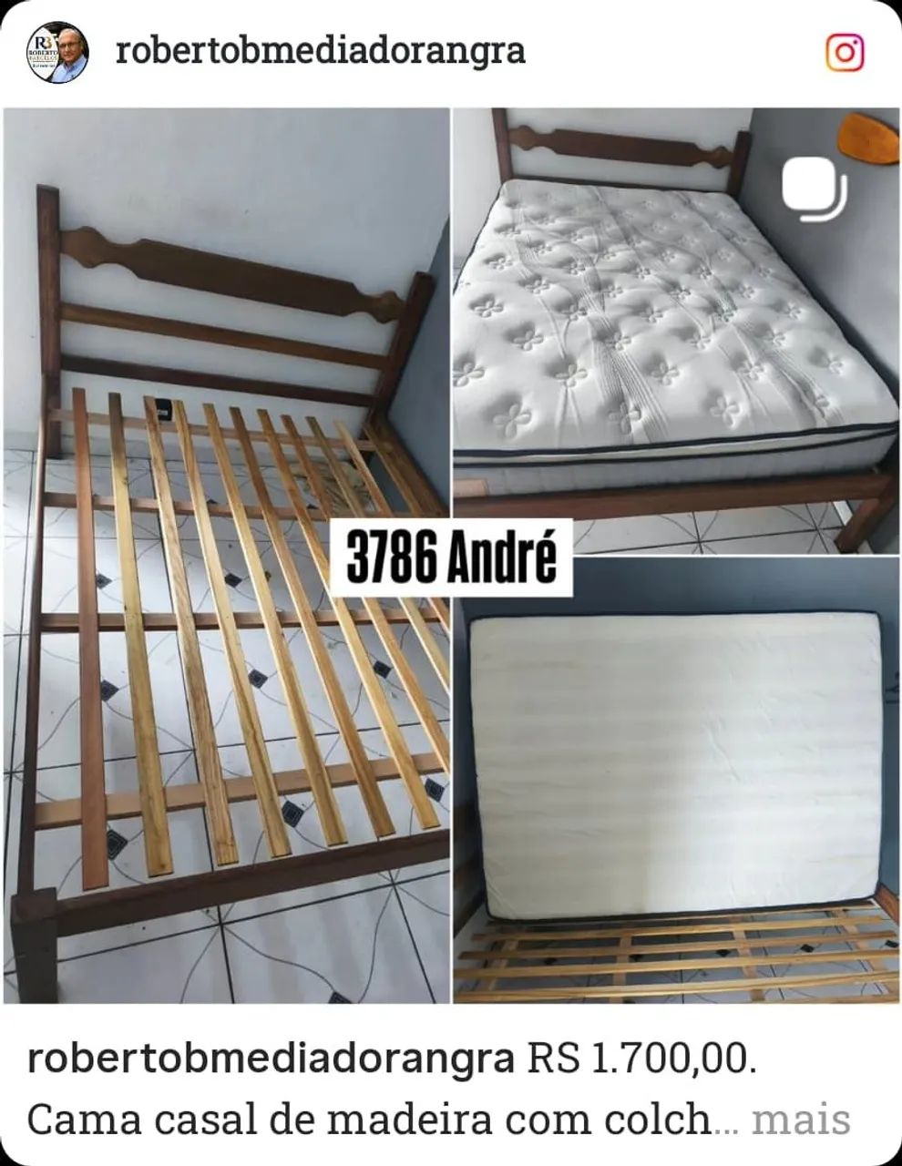 Cama de casal madeira com colchão d33