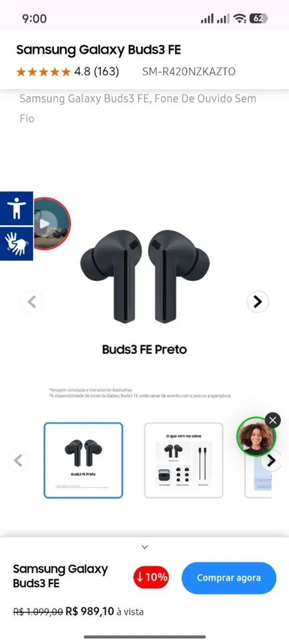 Fones Samsung Galaxy Buds3 