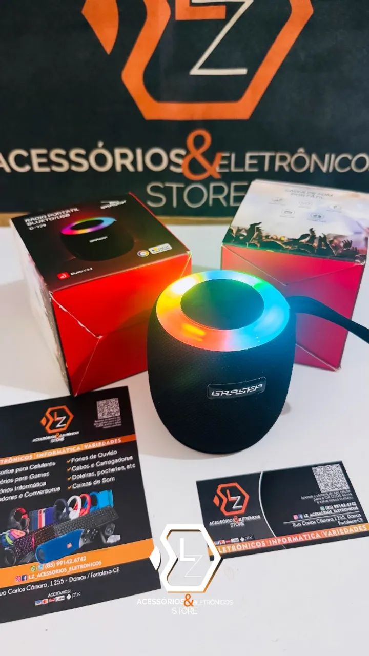 Caixa de Som Bluetooth portátil da marca Grasep - D-Y29