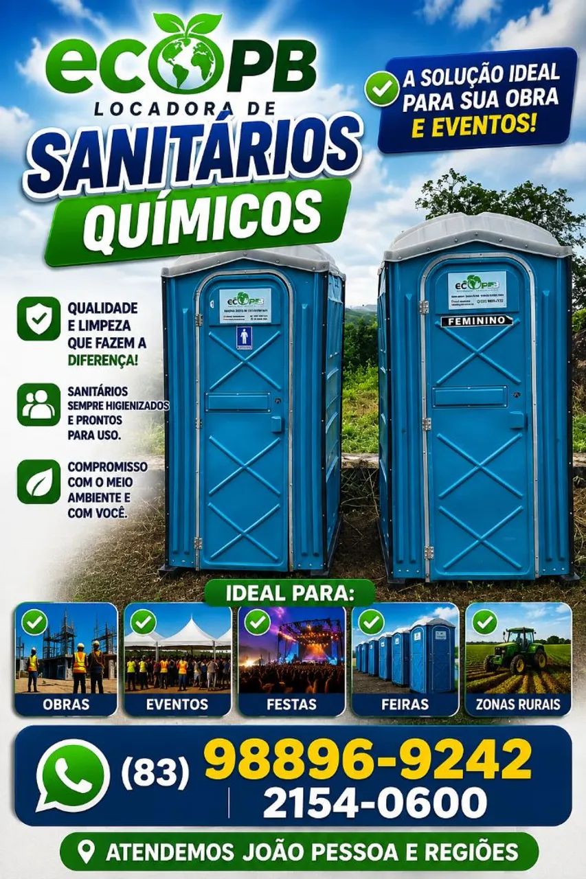 Banheiros químicos João Pessoa 