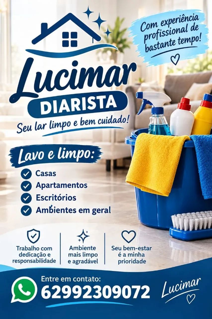 Diarista com experiência e horário 