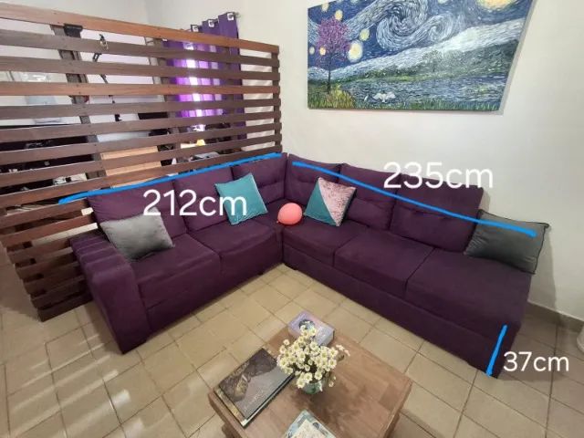 Sofa roxo de canto 2.12m x2.35m