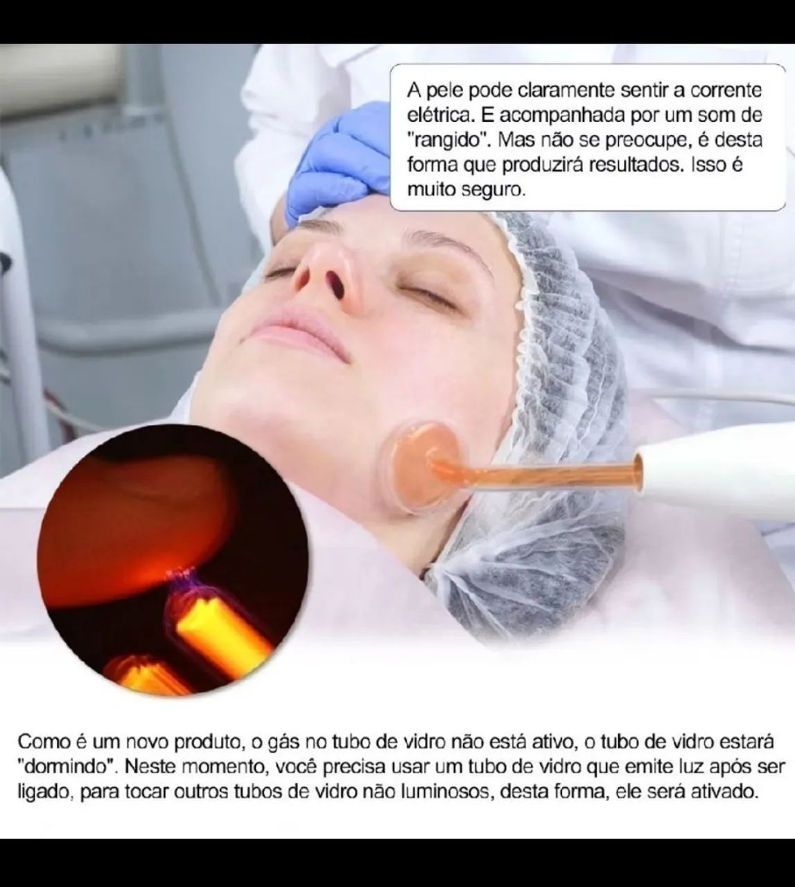 Aparelho alta frequência portátil alta frequência para limpeza de pele, tratamento fácial  - Foto 4