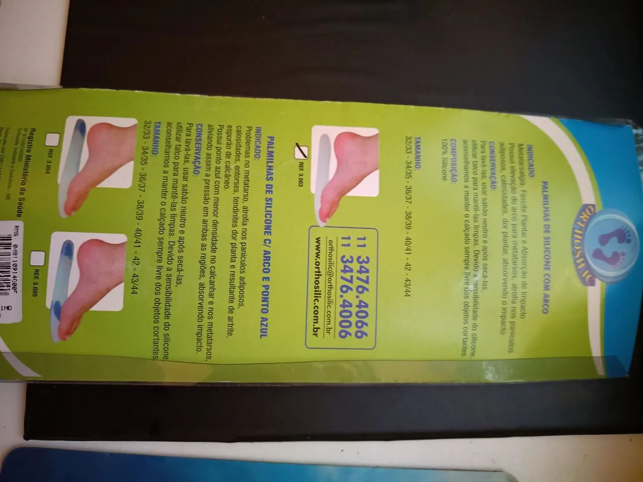 Palmilhas De Silicone Ortopédica Anti-impacto Orthosilic - Cor Transparente - Foto 2
