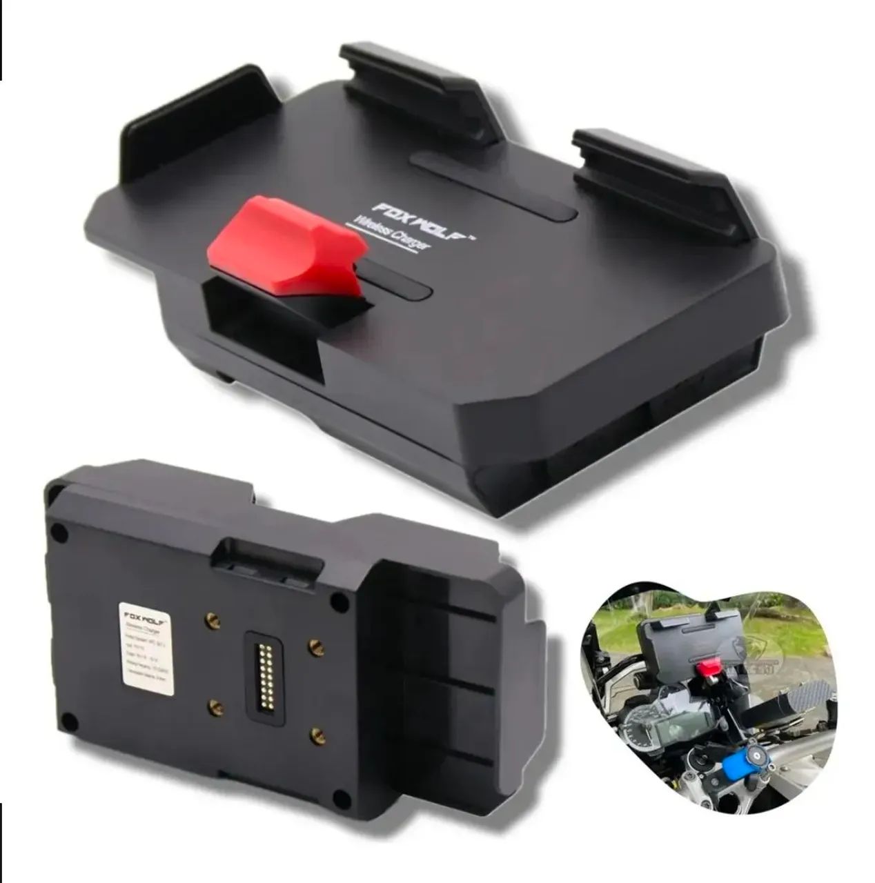 Suporte Celular Indução Moto Fox Wolf c/ USB p/ BMW  - Foto 2