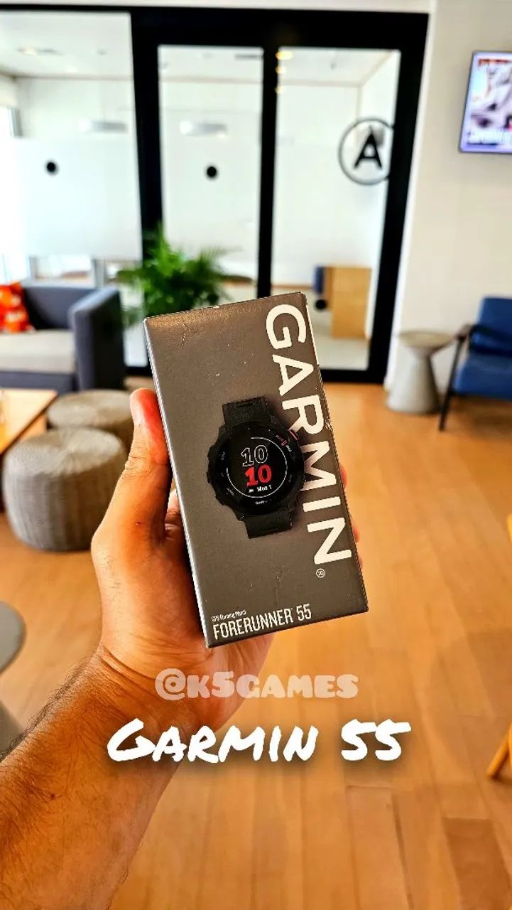 Garmin Forerunner 55 Preto Lacrado - RETIRE AGORA ABC SP 