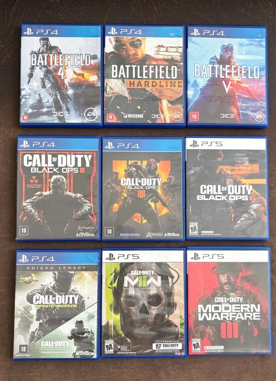 Jogos diversos COD e BATTLEFIELD PS4/PS5