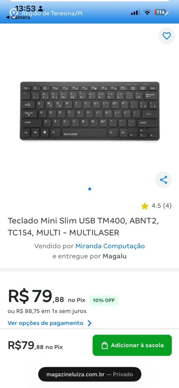 Teclado Multilaser TC 154