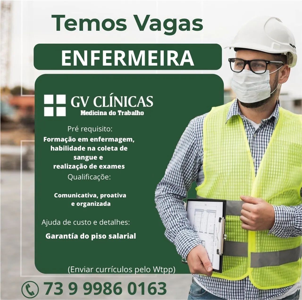 Vaga para enfermeira em JP