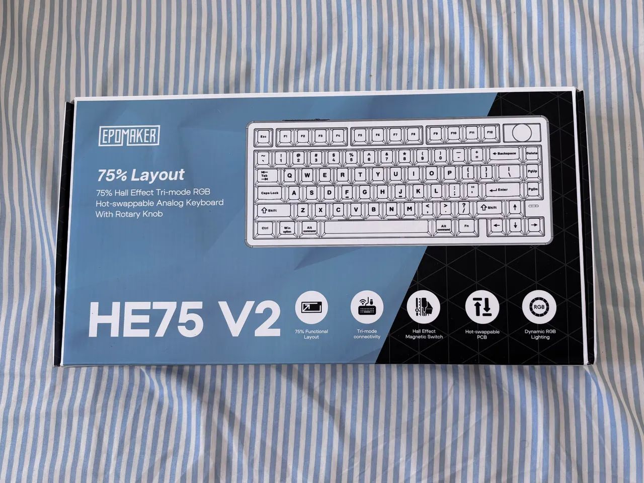 Teclado mecânico EPOMAKER HE75 v2 Branco - Foto 2