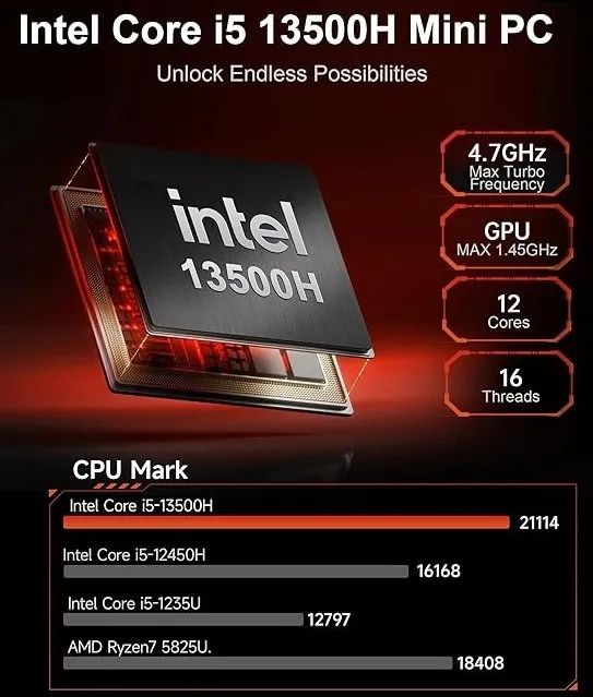 Super Computador - Mini PC Beelink - Intel Core-i5 13500H - 32GB RAM - 1TB SSD - Foto 2