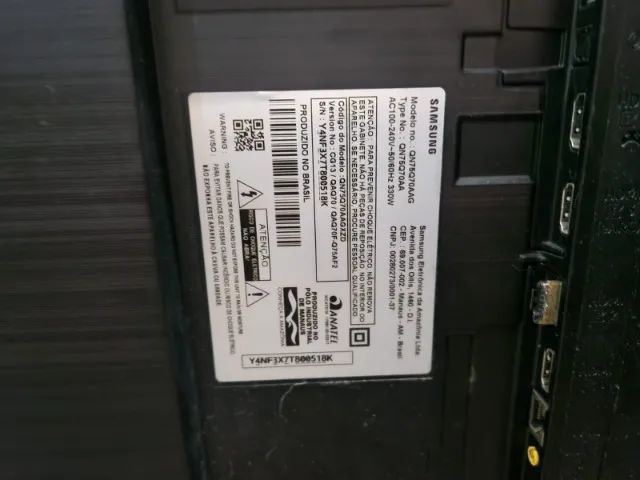 tv samsung qled 75 polegadas completa funcionando apenas meia tela - Foto 3
