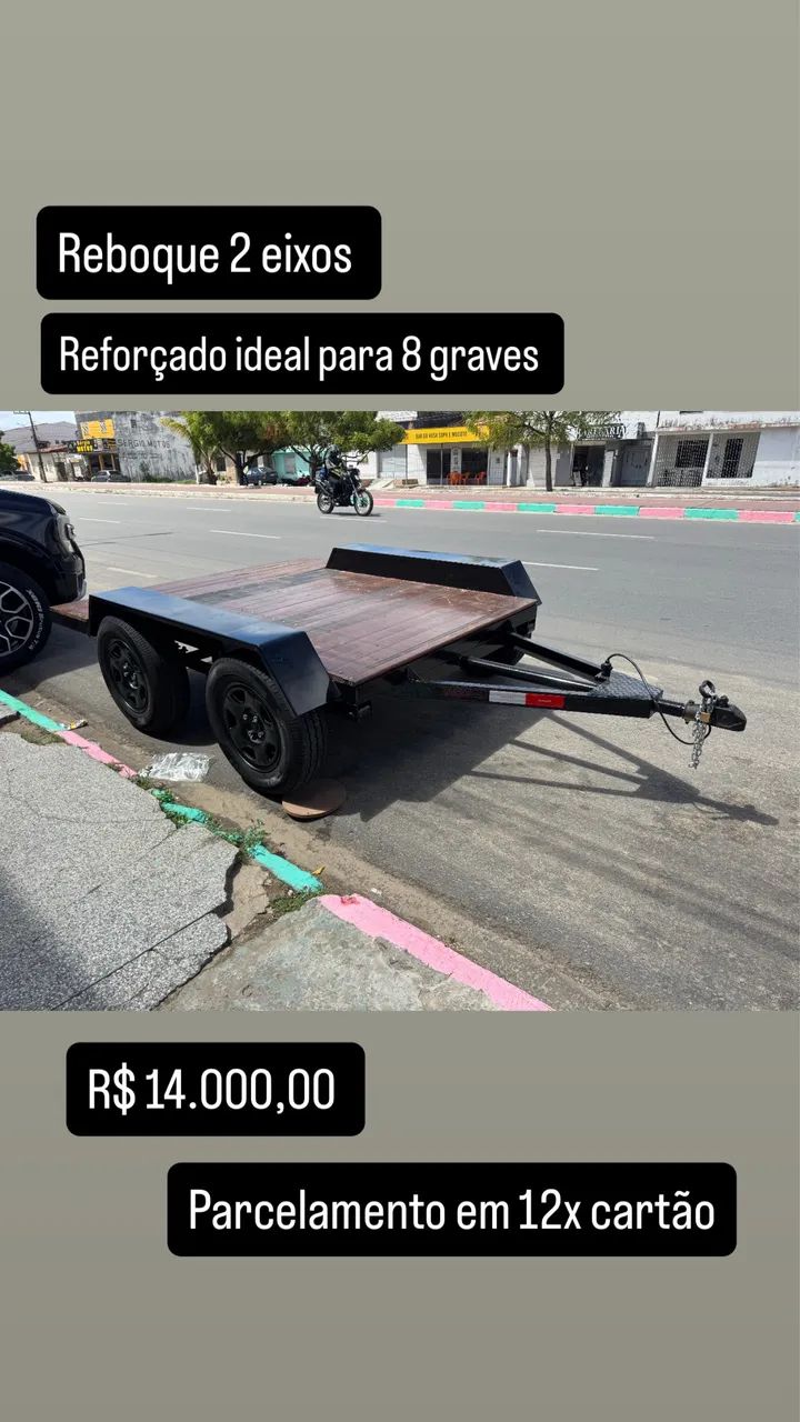 Reboque 2 eixos em prancha 