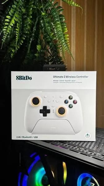 Controle 8Bitdo Ultimate 2 Wireless/Bluetooth compatível com Windows e Switch - Branco - Foto 5