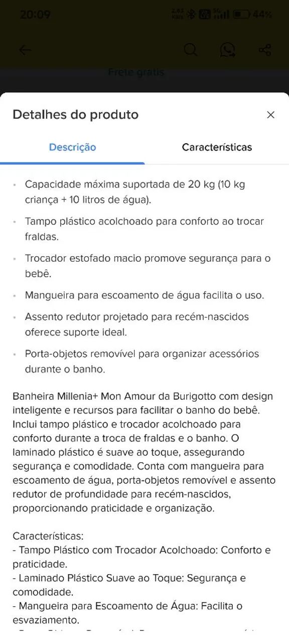 Banheira Burigotto (USADA, BEM CONSERVADA.) - Foto 2
