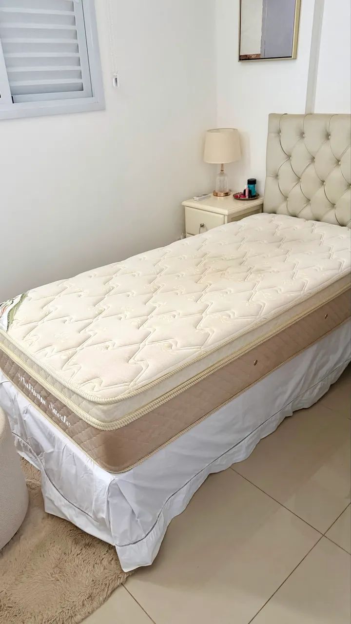 Cama de Solteiro Herval + Colchão Platinum Suede + Cama Auxiliar - Foto 5
