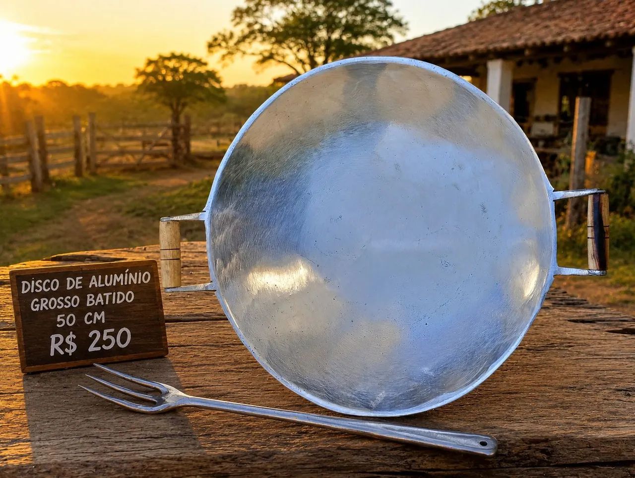 Disco tacho fritura alumínio grosso arado redondo