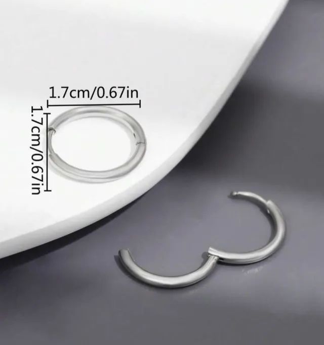 brinco argola aço inoxidável prateado - Foto 4