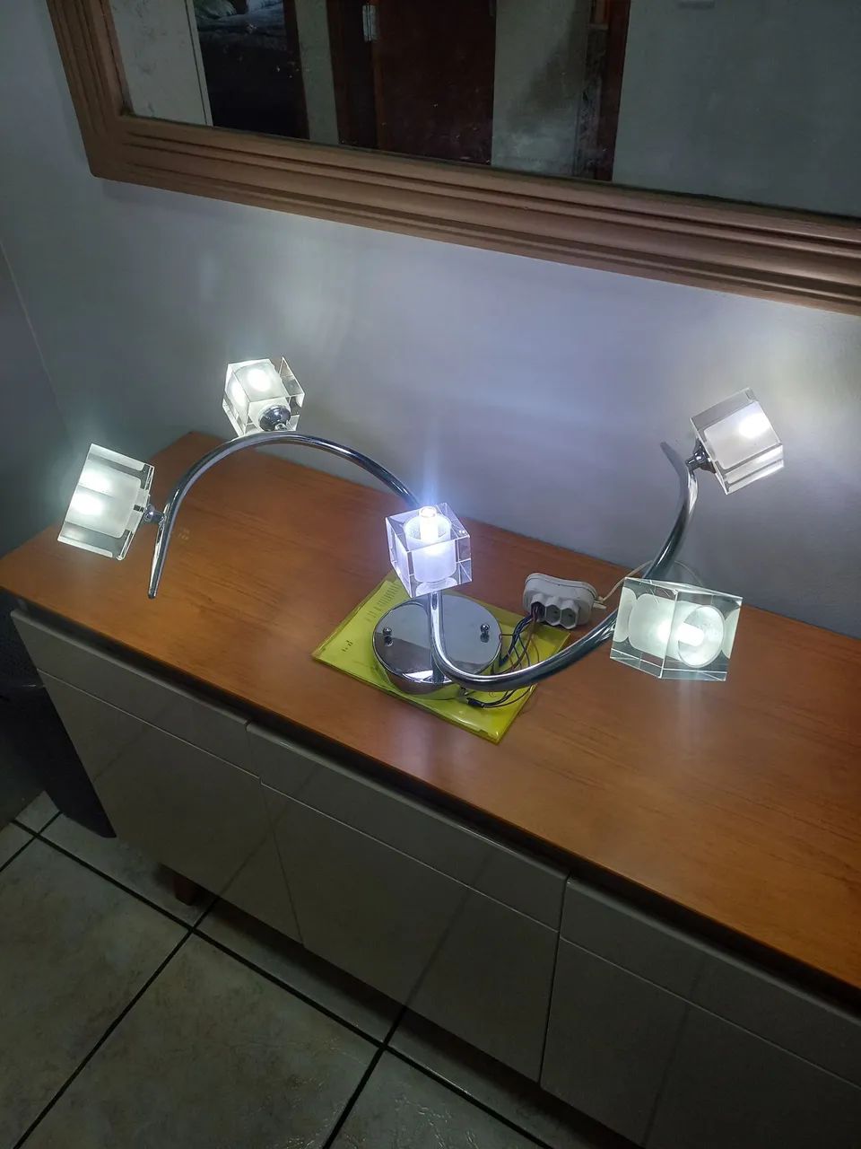 Lustre   cromado com 5 lanças de lede - Foto 3