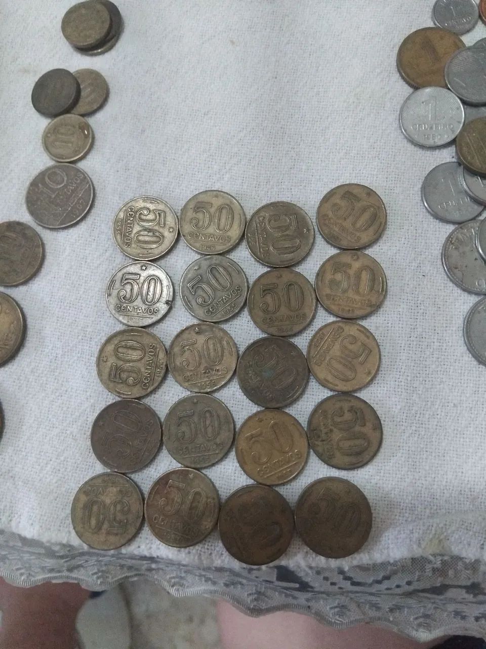 20 moedas 50 centavos de cruzeiro 