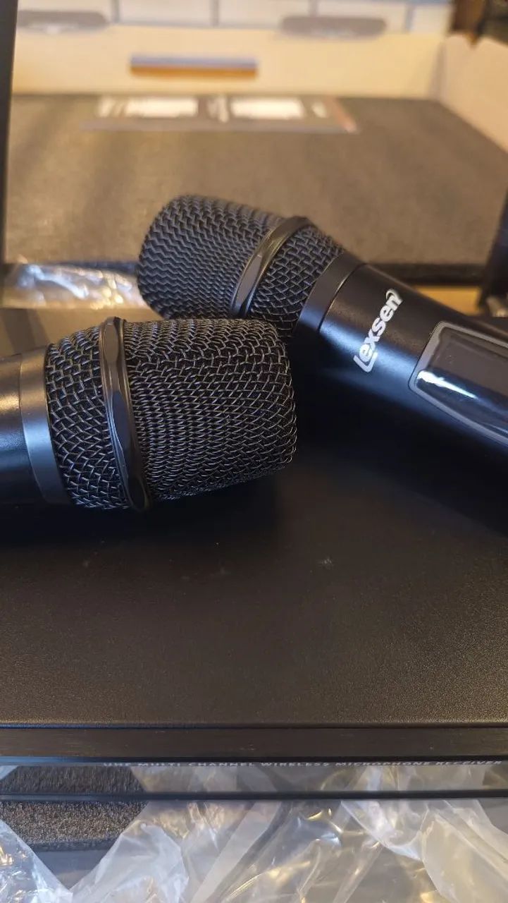Microfone Sem Fio Duplo Lexsen LM1002-TD UHF Profissional  - Foto 3