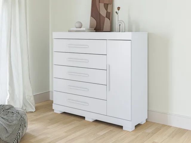 Comoda Rayane em MDF, 05 Gavetas e 01 Porta (Nova)