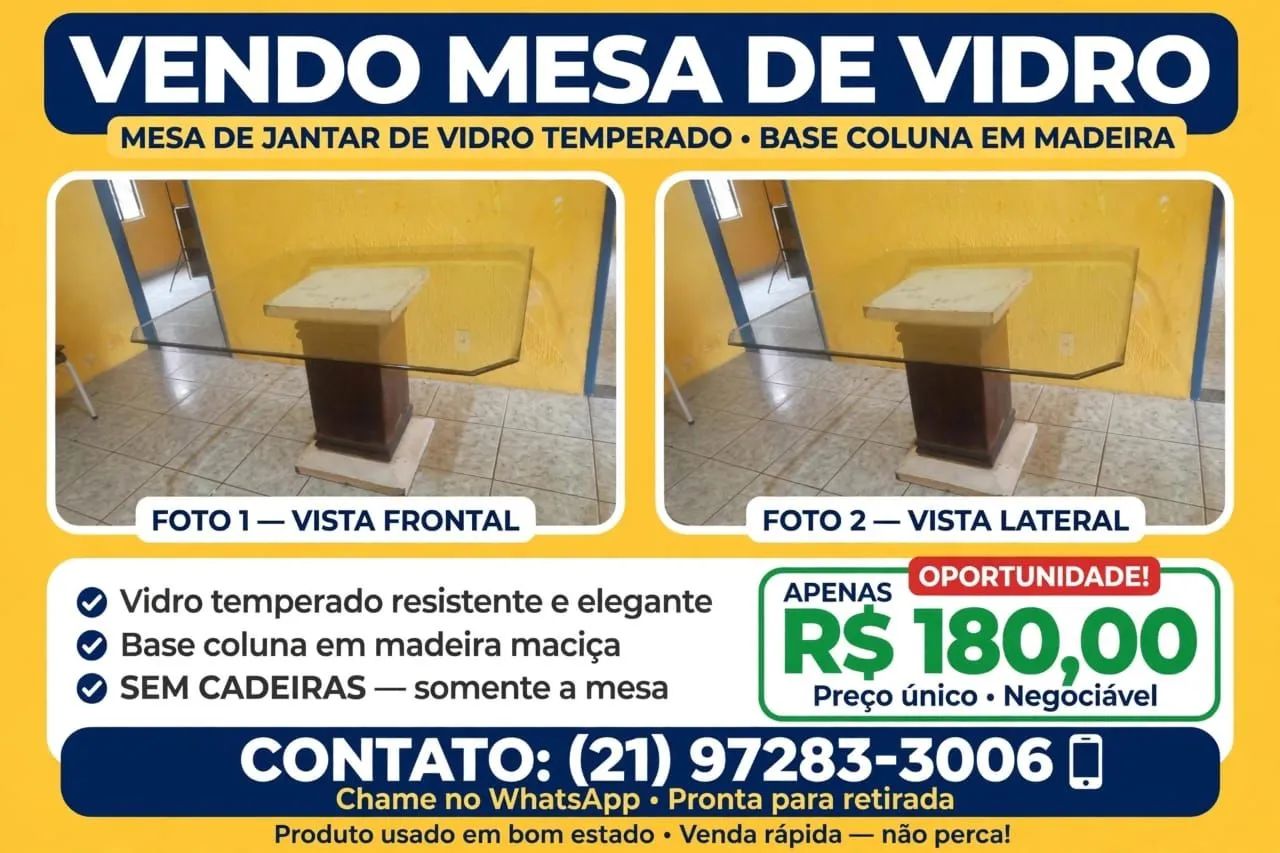 Mesa de vidro barato  - Foto 2