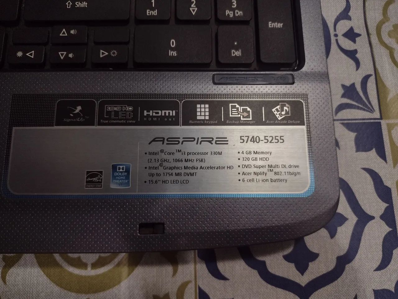 Notebook Acer Aspire 5740 - Core i3 / SSD 128GB / Win 10 + Office - Foto 4