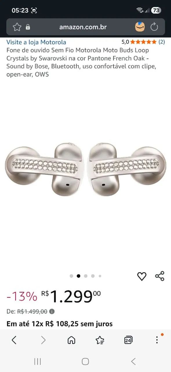 FONE DE OUVIDO BLUETOOTH MOTO BUDS LOOP - XT2545-1 - CHAMPAGNE - Foto 3