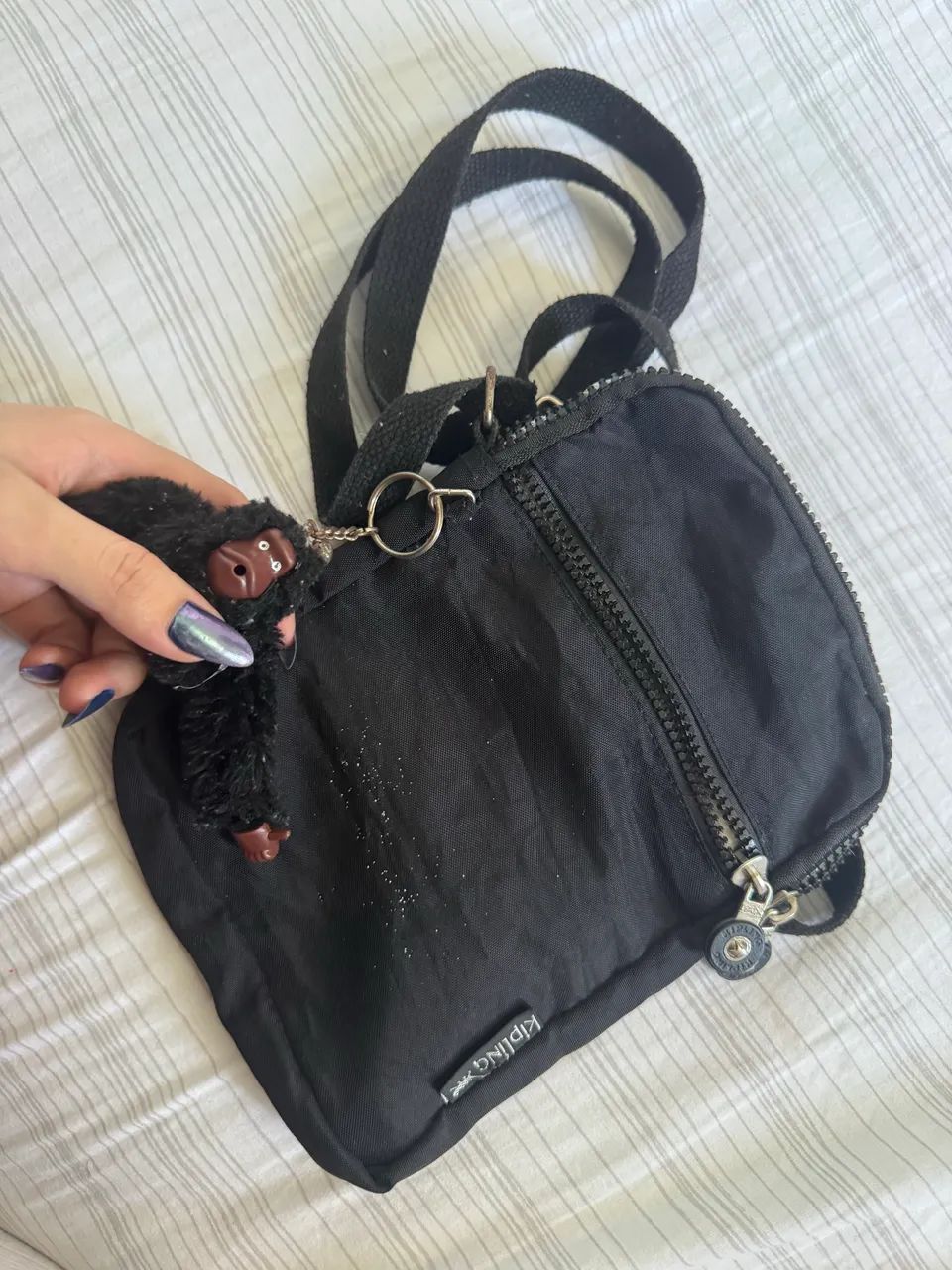 Bolsa preta kipling de ombro - Foto 3