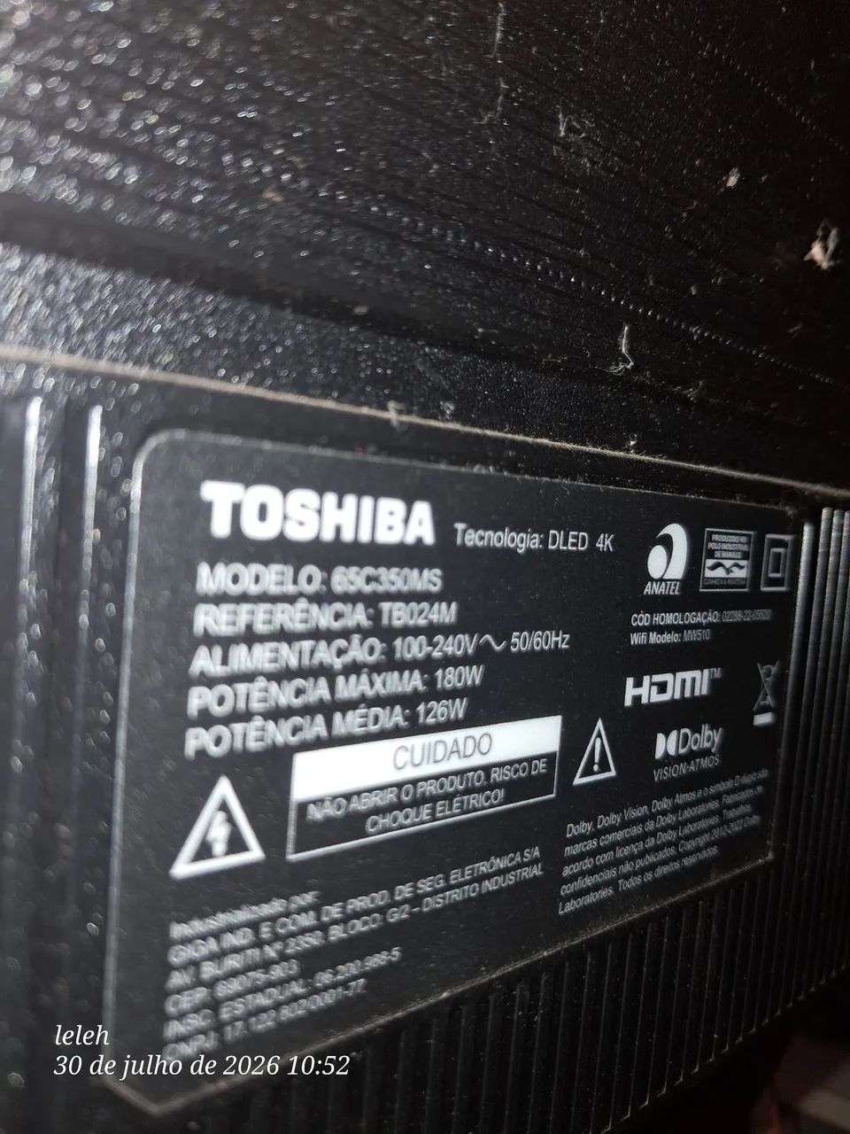 Vende-se tv Toshiba de 65 polegadas  modelo :65C350MS - Foto 3