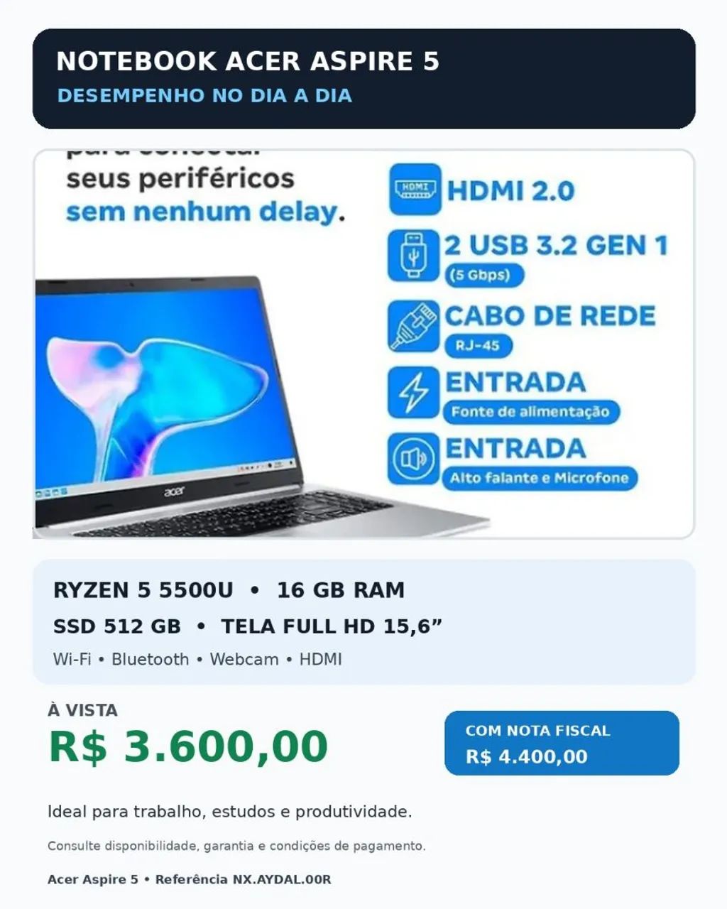 Notebook ACE ASPIRE 5 - Foto 5
