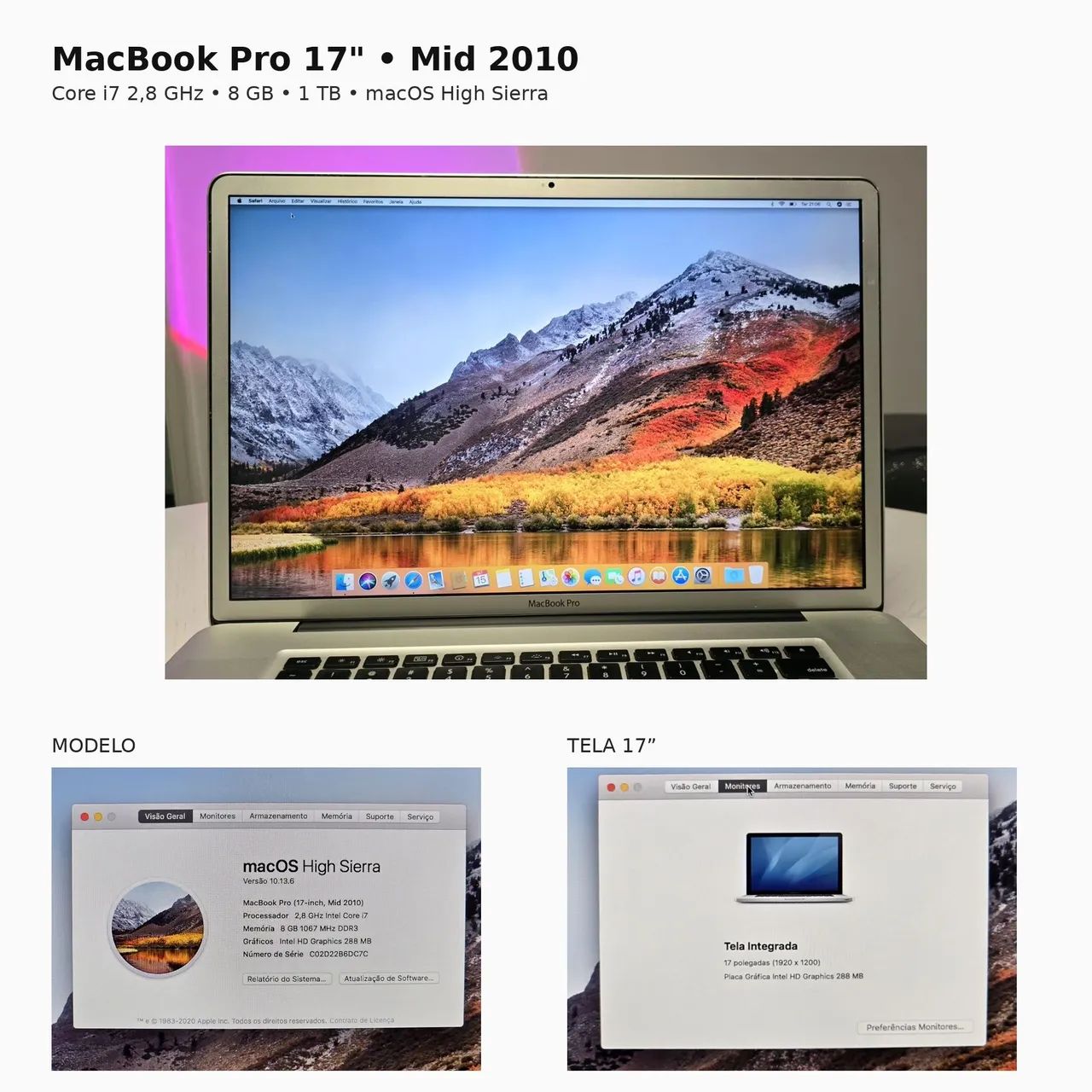Apple MacBook Pro 17? A1297 Mid 2010 | Core i7 2.8 GHz | 8 GB | 1
