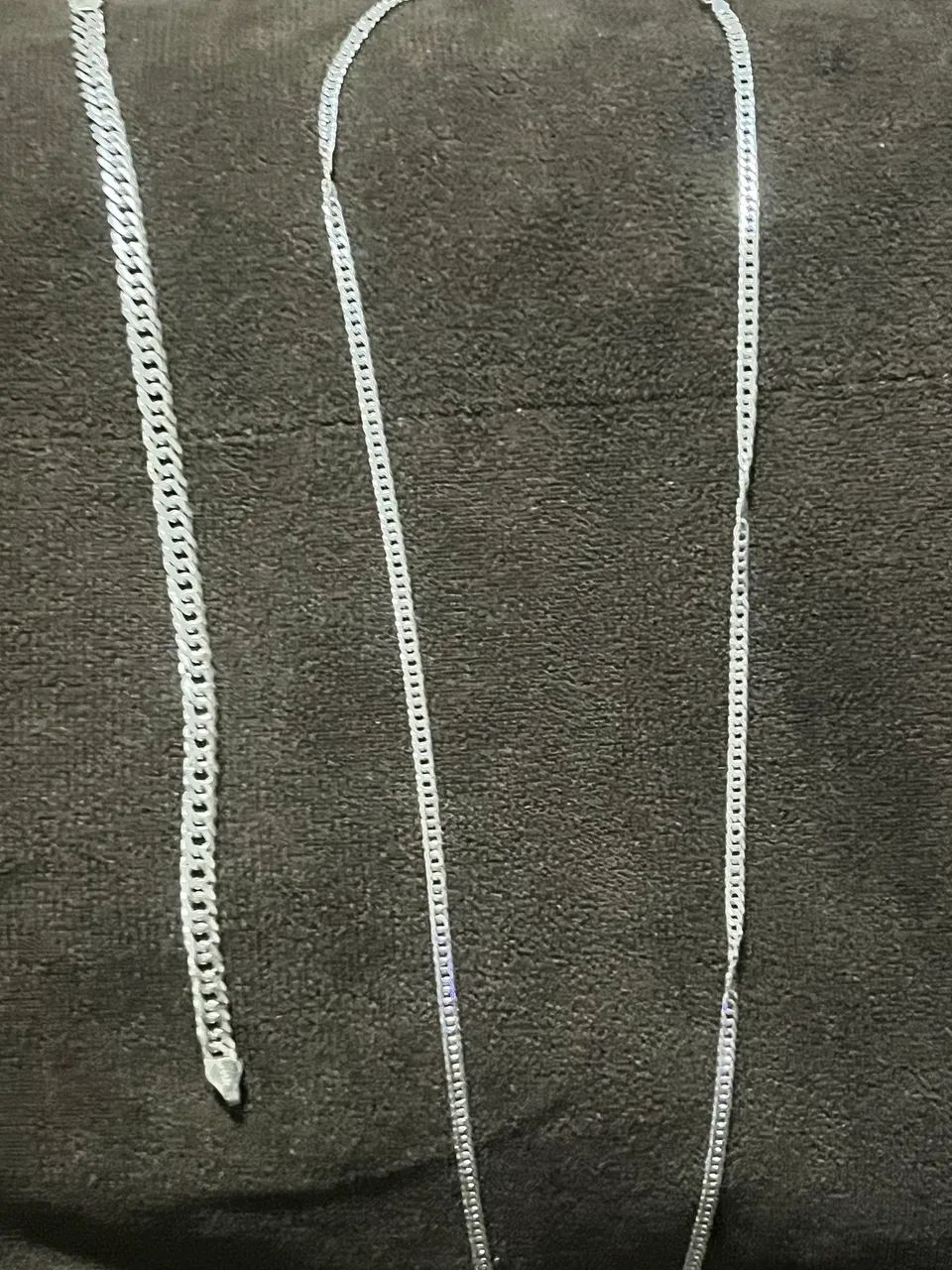 Corente e pulseira de prata elo duplo 